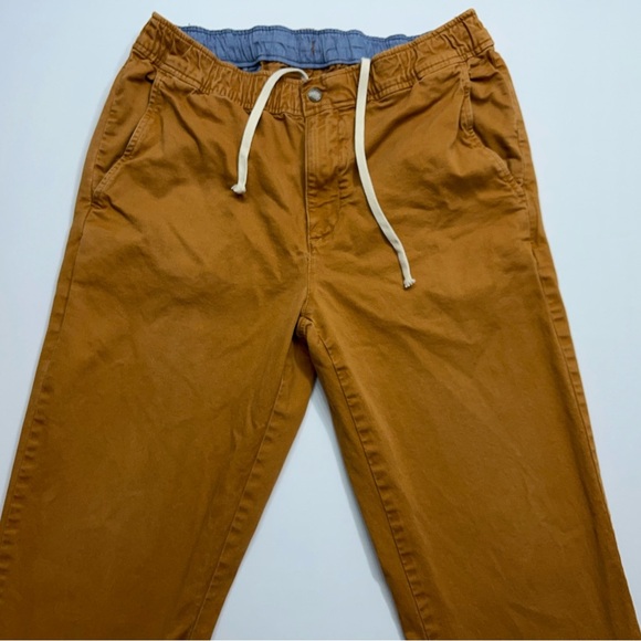 LL Bean Multisport Pants Joggers Mens Medium Brown Drawstring Zip Fly 32” Inseam